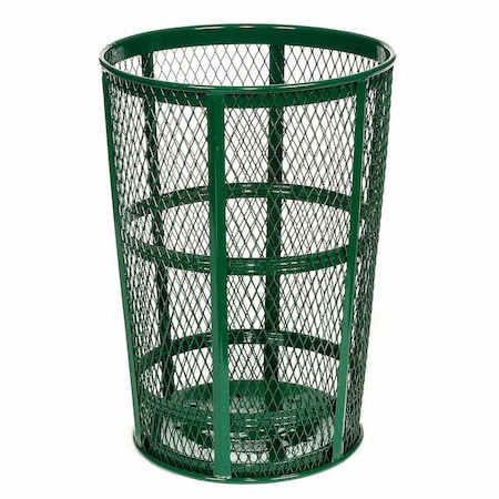 Global Industrial Outdoor Metal Trash Container, 48 Gallon, Green 237634GN